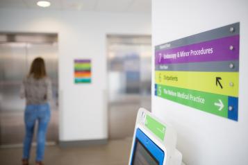 hospital lift and signs